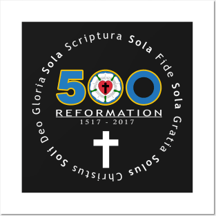 500 Years Reformation Martin Luther Rose - Five Solas Tshirt Posters and Art